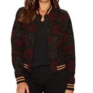 Sanctuary women’s wool rose floral bomber jacket M
